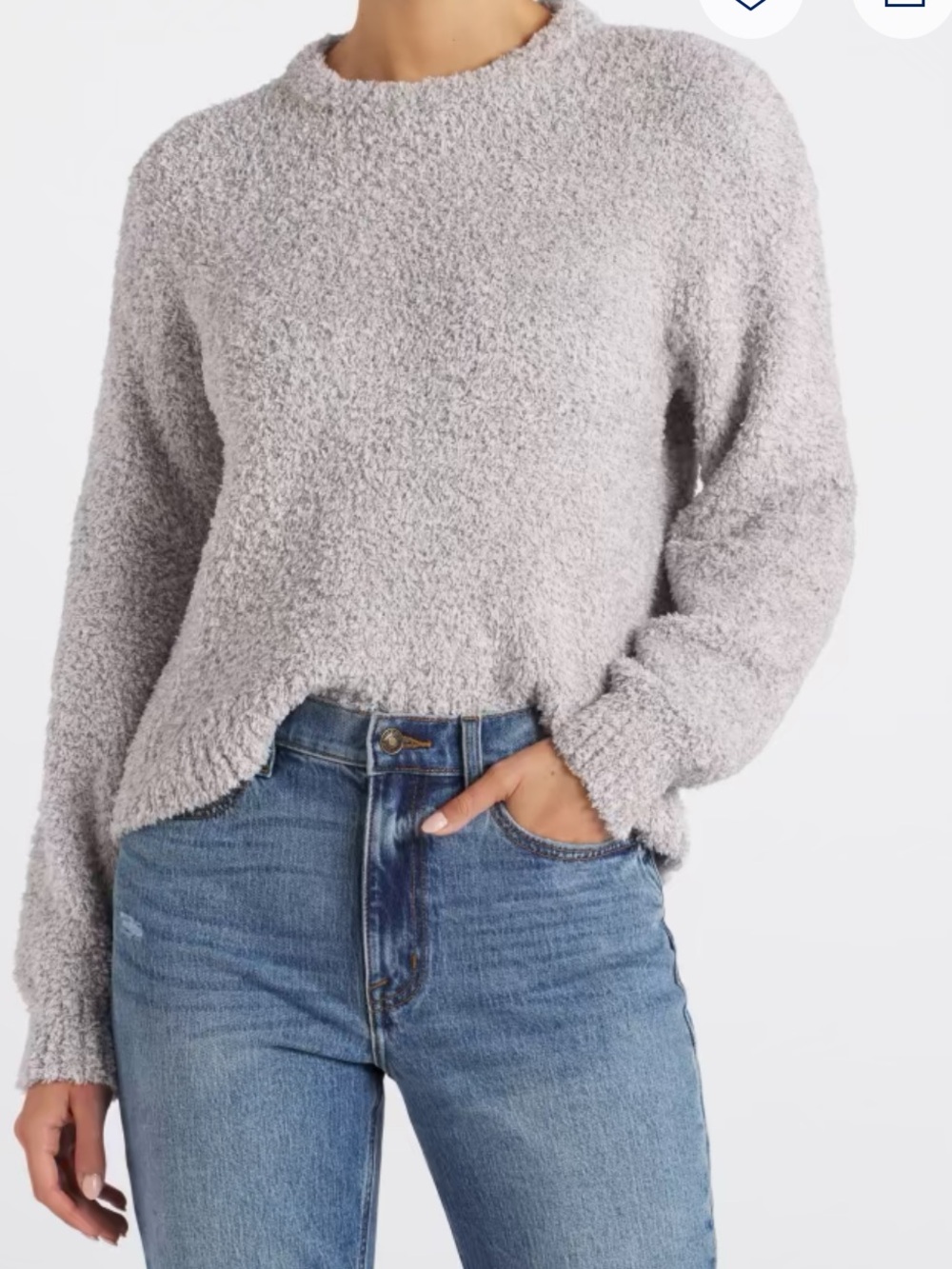 Threads 4 Thought Naia Bouclé Crew Sweater - Light Gray XL